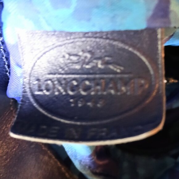 EUC Longchamp Patent Leather Blue Shoulder Bag - Picture 5 of 9